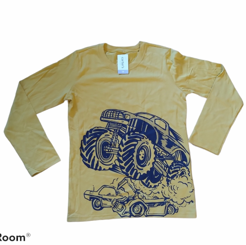 NWT Carters Long sleeve yellow shirt size 14 kids